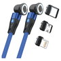 RealPower Cable Magnético MagneticCharge2 1m Azul con Adaptadores, Conector Magnético