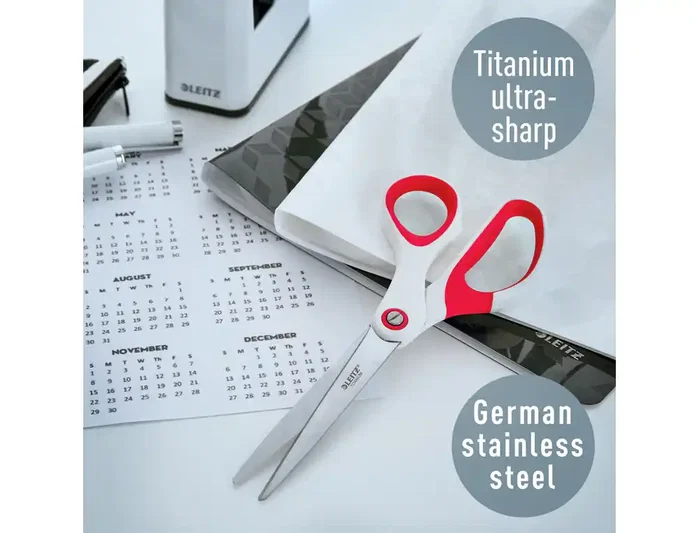 Leitz Tijeras Wow Titanium 205 mm Acero Inoxidable Recubiertas de Titanio Color Rojo Leitz Tijeras Wow Titanium 205 mm Acero Inoxidable Recubiertas de Titanio Color Rojo