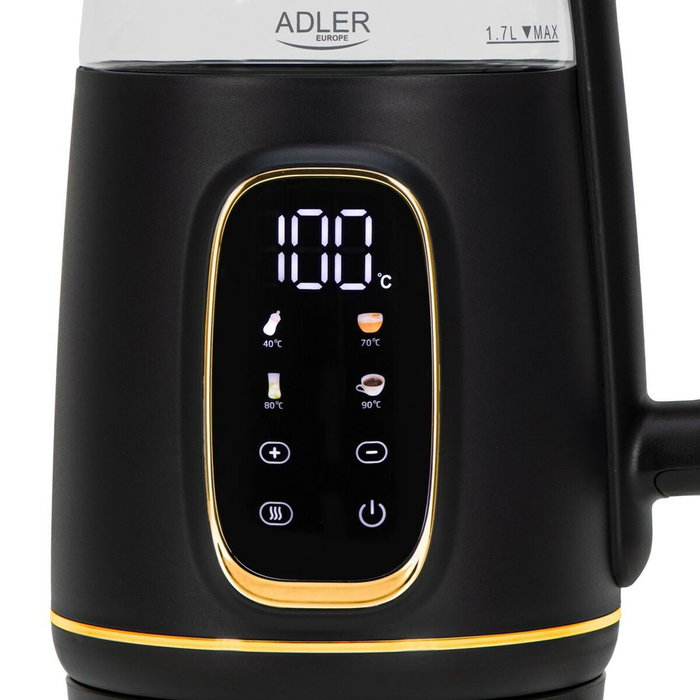 Adler AD 1305 Hervidor Eléctrico Negro y Dorado
