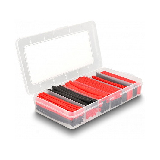 DeLOCK Caja de tubos termorretráctiles 196 piezas, Negro/Rojo, 2:1 DeLOCK Caja de tubos termorretráctiles 196 piezas, Negro/Rojo, 2:1