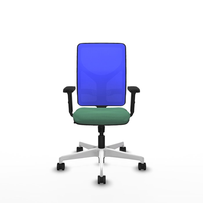 PIQUERAS Y CRESPO Silla de oficina Motilla con mecanismo Sincro, Verde esmeralda y Azul