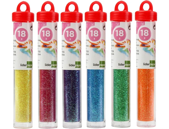 Liderpapel Purpurina Fantasía Colores Metálicos y Pasteles Bote de 18 g