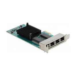 DeLOCK PCI Express x1 Tarjeta de Red 4 Puertos Gigabit LAN Intel I350, 4000 Mbit/s, PCIe 2.1, Controlador LAN para PC, Ethernet RJ45