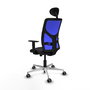 PIQUERAS Y CRESPO Silla de oficina Motilla con mecanismo Sincro/Traslack, Negro y Azul