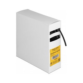 DeLOCK Tubo termorretráctil con adhesivo, 5 m x 2,4 mm, Negro