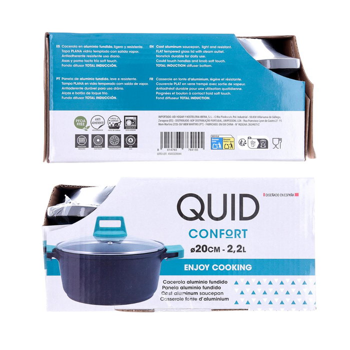 Quid Cacerola Aluminio Fundido Confort 20 cm - 2,2 L - Negro Quid Cacerola Aluminio Fundido Confort 20 cm - 2,2 L - Negro