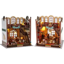 Creanook Kit DIY Book Nook para construir estantería sujetalibros decorativa 3D, 24 x 17 x132 cm