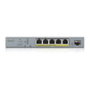 Zyxel GS1350-6HP-EU0101F Switch Gigabit Gestionado L2 con 5 Puertos PoE+ 60W, 1 SFP, Montaje Pared