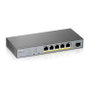 Zyxel GS1350-6HP-EU0101F Switch Gigabit Gestionado L2 con 5 Puertos PoE+ 60W, 1 SFP, Montaje Pared