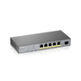 Zyxel GS1350-6HP-EU0101F Switch Gestionado L2 Gigabit Ethernet con PoE, Color Gris
