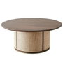 DKD Home Decor Mesa de Centro Mango y Fibra 85x85x47 Marrón Oscuro