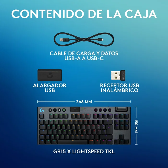 Logitech G G915 X LIGHTSPEED TKL Inalámbrico Negro Español Logitech G G915 X LIGHTSPEED TKL Inalámbrico Negro Español