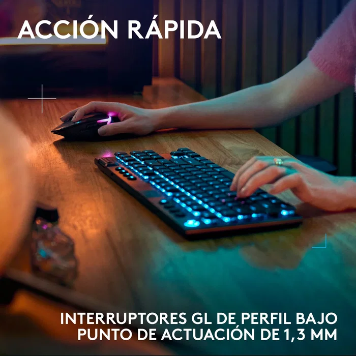 Logitech G G915 X LIGHTSPEED TKL Inalámbrico Negro Español Logitech G G915 X LIGHTSPEED TKL Inalámbrico Negro Español