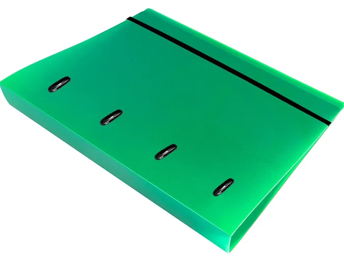 Liderpapel Carpeta con Recambio A4 Cuadro 5mm 100 Hojas 80g Polipropileno 4 Anillas 40mm Verde Translucido