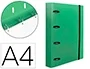 Liderpapel Carpeta con Recambio A4 Cuadro 5mm 100 Hojas 80g Polipropileno 4 Anillas 40mm Verde Translucido