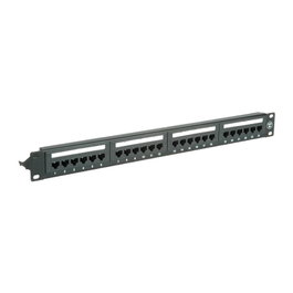 VALUE Panel de parches Kat.6A Class EA 24 puertos sin blindar negro 48,26cm 19Zoll