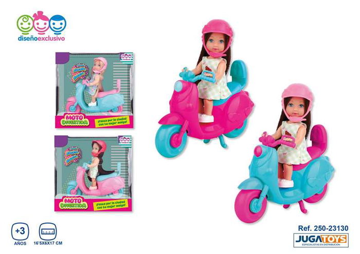 Jugatoys - minilove Moto Divertida con muñeca, modelos surtidos