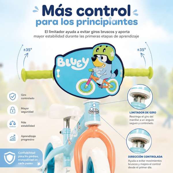 Toimsa Bicicleta sin pedales Bluey 10 pulgadas Azul