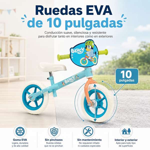 Toimsa Bicicleta sin pedales Bluey 10 pulgadas Azul