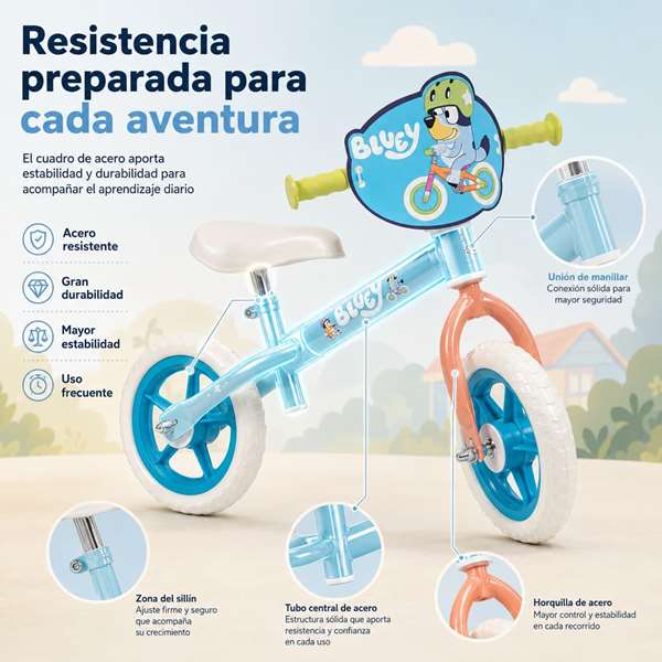 Toimsa Bicicleta sin pedales Bluey 10 pulgadas Azul
