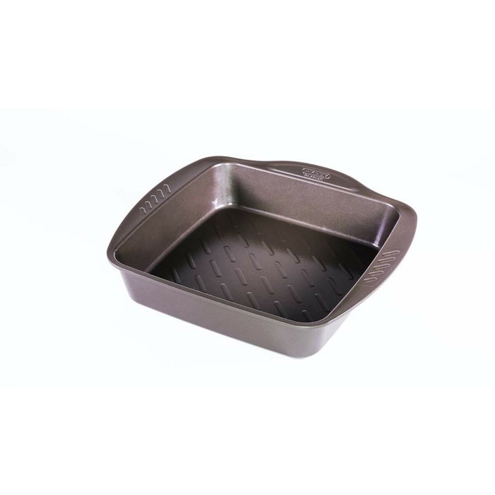 Pyrex® Fuente Cuadrada Acero Asimetria 24x24 cm Marrón
