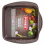 Pyrex® Fuente Cuadrada Acero Asimetria 24x24 cm Marrón