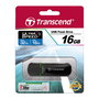 Transcend JetFlash 600 USB Stick 16 GB, USB 2.0, Tapa Negra, Lectura 32 MB/s, Compatible con Windows/Mac/Linux