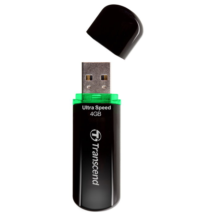 Transcend JetFlash 600 USB Stick 16 GB, USB 2.0, Tapa Negra, Lectura 32 MB/s, Compatible con Windows/Mac/Linux