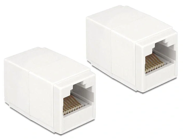 DeLOCK 86249 Adaptador RJ45 hembra a RJ45 hembra Cat.6 UTP blanco