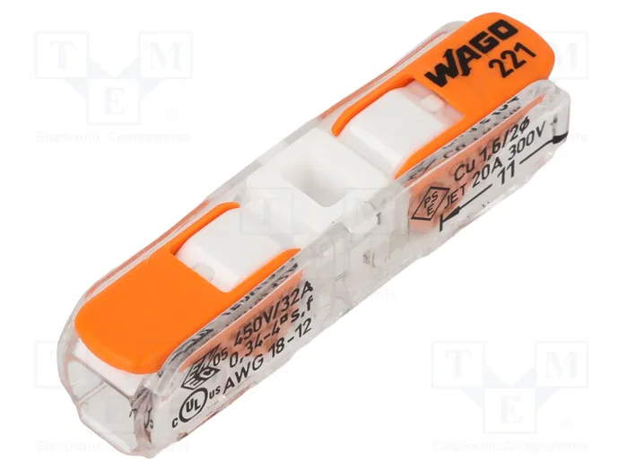 WAGO 221-2401 Conector de paso con palanca para todo tipo de conductores, 600 piezas WAGO 221-2401 Conector de paso con palanca para todo tipo de conductores, 600 piezas