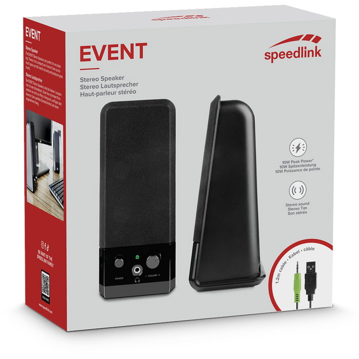 Speedlink EVENT Altavoces Estéreo 2.0 Canales Negro Speedlink EVENT Altavoces Estéreo 2.0 Canales Negro