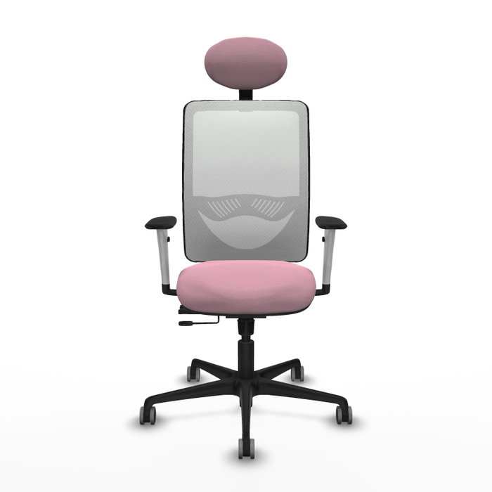 PIQUERAS Y CRESPO Silla de oficina Zulema Rosa y Blanca