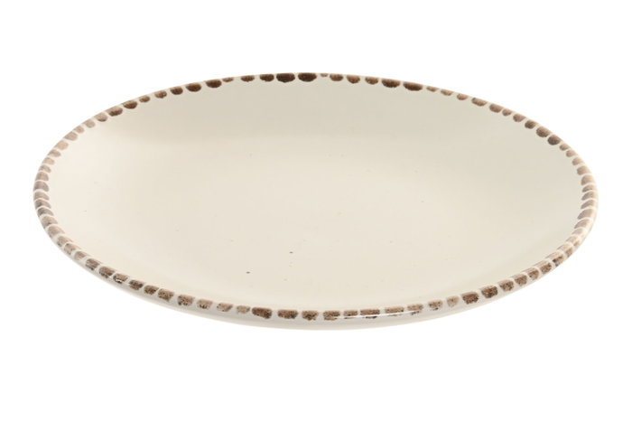 DKD Home Decor Plato de Gres Beige 20x20x2,5 cm