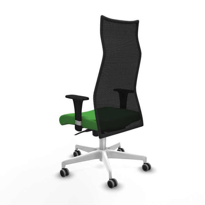 PIQUERAS Y CRESPO Sillón Albacete Verde y Negro con Mecanismo Sincro y Base Blanca PIQUERAS Y CRESPO Sillón Albacete Verde y Negro con Mecanismo Sincro y Base Blanca