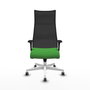 PIQUERAS Y CRESPO Sillón Albacete Verde y Negro con Mecanismo Sincro y Base Blanca