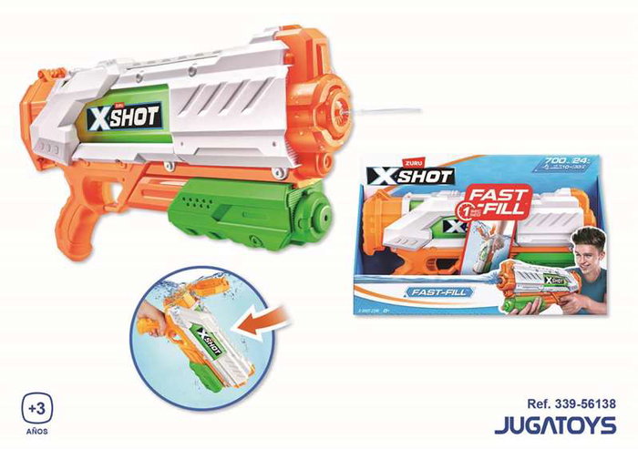 Zuru Pistola de Agua X-SHOT Medium Fast-Fill - Llenado en 1 segundo, Alcance 9 m, Depósito 700 ml