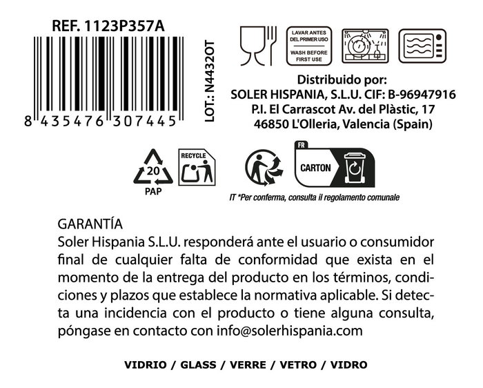 La Mediterranea Copa Phasai Geneve 500 ml (Pack de 24) La Mediterranea Copa Phasai Geneve 500 ml (Pack de 24)