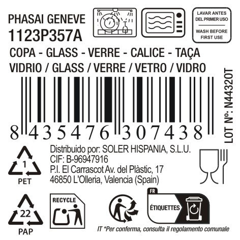 La Mediterranea Copa Phasai Geneve 500 ml (Pack de 24)