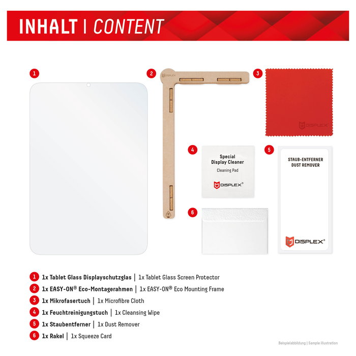 Displex Protector de Pantalla para iPad Air 13" (2024/2025) - Protector Cristal Templado 9H, 33 cm (13"), Transparente, Antihuellas, Fácil Aplicación, Ref. 01963