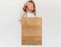 Q-connect Bolsa Papel Kraft Natural Liso XS con Asa Retorcida 180x240x80 mm