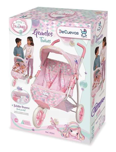 Decuevas Silla Gemelar Plegable Fantasy para Niños de 3+ Años, Plástico/Metal/Poliester, 75x48x70 cm