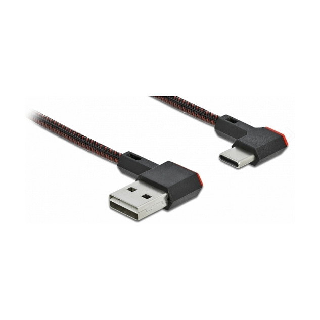 DeLOCK Cable EASY-USB 2.0 USB Tipo-A a USB Tipo-C™ de 1,5 m, Angular, Negro