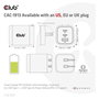 Club 3D GmbH Cargador GaN 65W PD 3.0 con 2 Puertos USB-C y 1 USB-A para Viaje, Teléfono Móvil y Portátil, Negro