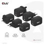 Club 3D GmbH Cargador GaN 65W PD 3.0 con 2 Puertos USB-C y 1 USB-A para Viaje, Teléfono Móvil y Portátil, Negro