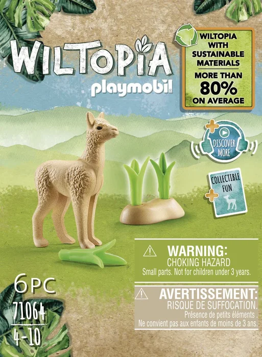 Playmobil 71064 Wiltopia - Figura de Juguete Alpaca Joven, Wonderful Planet, Edad Recomendada: 4 a 10 Años, Multicolor, Incluye 6 Piezas