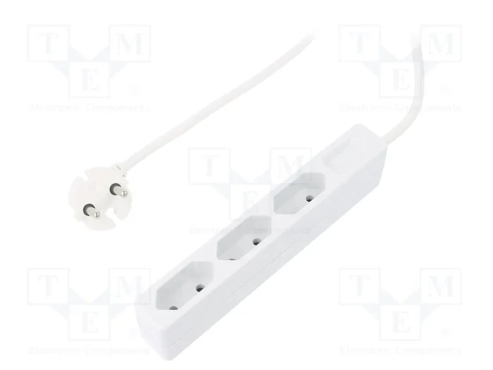 LogiLink LPS229 Regleta de 3 salidas, 1,5 m, Blanco