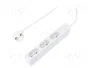 LogiLink LPS229 Regleta de 3 salidas, 1,5 m, Blanco