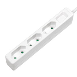 LogiLink LPS229 Regleta de 3 salidas, 1,5 m, Blanco