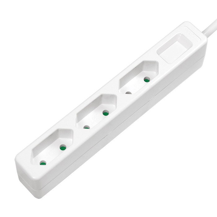 LogiLink LPS229 Regleta de enchufes de 3 salidas, 1,5 m, Blanco