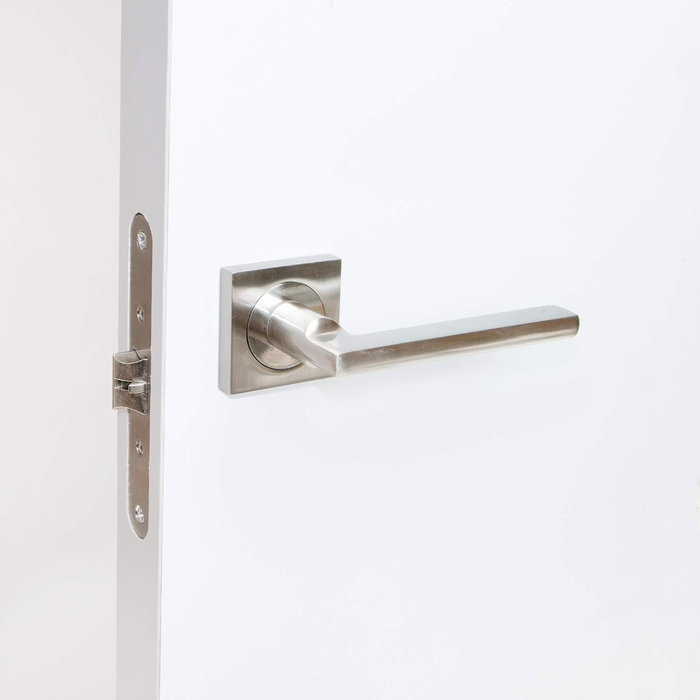 Herrajes Alk Manilla Rental Aluminio Níquel Satinado Roseta Cuadrada 50x50 mm